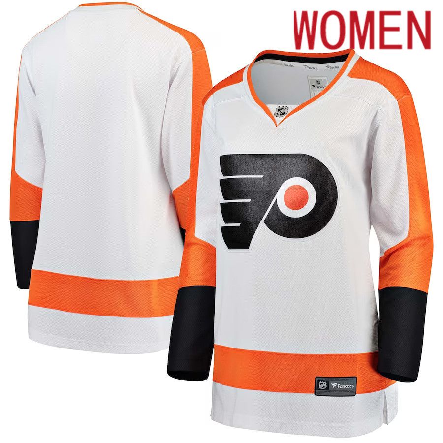 Women Philadelphia Flyers Fanatics Branded White Away Breakaway NHL Jersey->customized nhl jersey->Custom Jersey